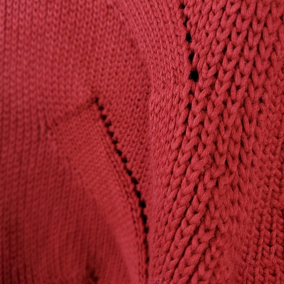 Ann Taylor LOFT Red Cable Knit Pullover Sweater - Picture 4 of 6